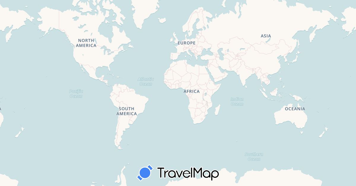 TravelMap itinerary: driving, bus, hiking, boat in Cape Verde, Dominica, Spain, France, Portugal (Africa, Europe, North America)